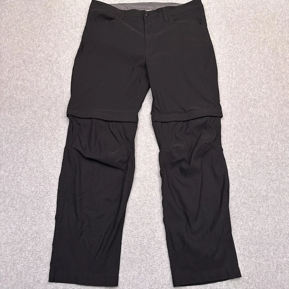 Eddie Bauer Convertible Tech Pants Mens 36x31*‎ Black Stretch Outdoors Hiking